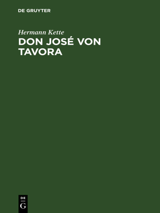 Title details for Don José von Tavora by Hermann Kette - Wait list
